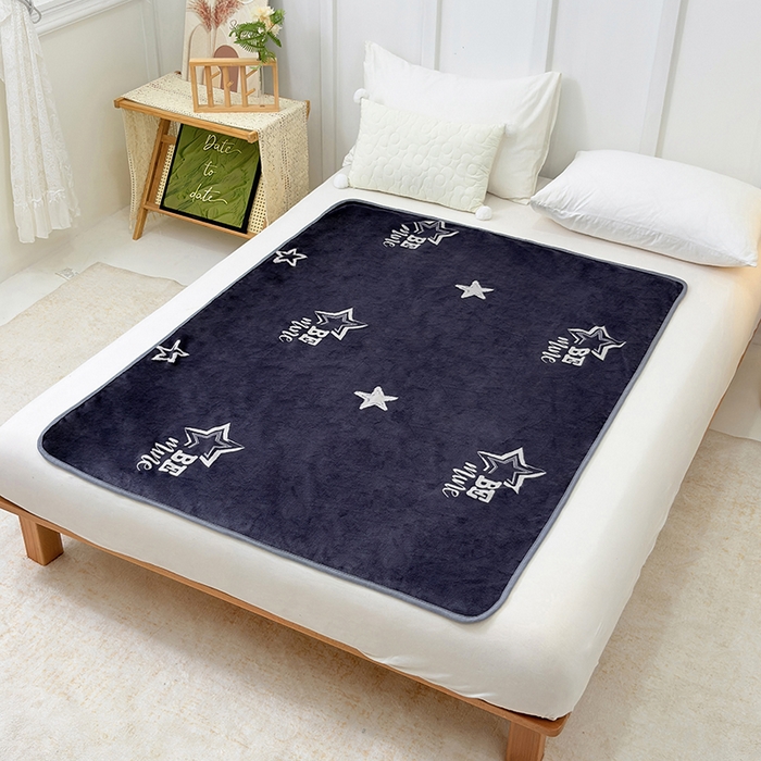 91家纺网 家纺一手货源 找家纺 茗婷家纺 2025新款牛奶绒防水床单隔尿垫供跨境外贸亚马逊秋冬热款 英伦风深灰