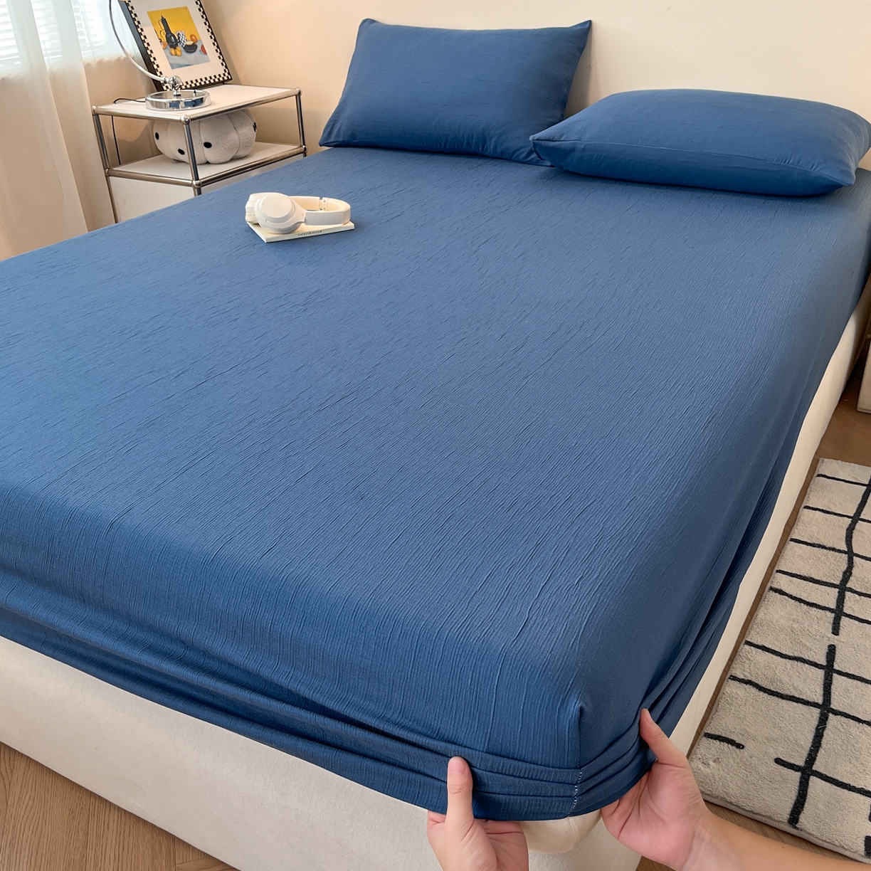 91家纺网 家纺一手货源 找家纺 （总）瑞钰 2025新款透气云感三层纱床笠