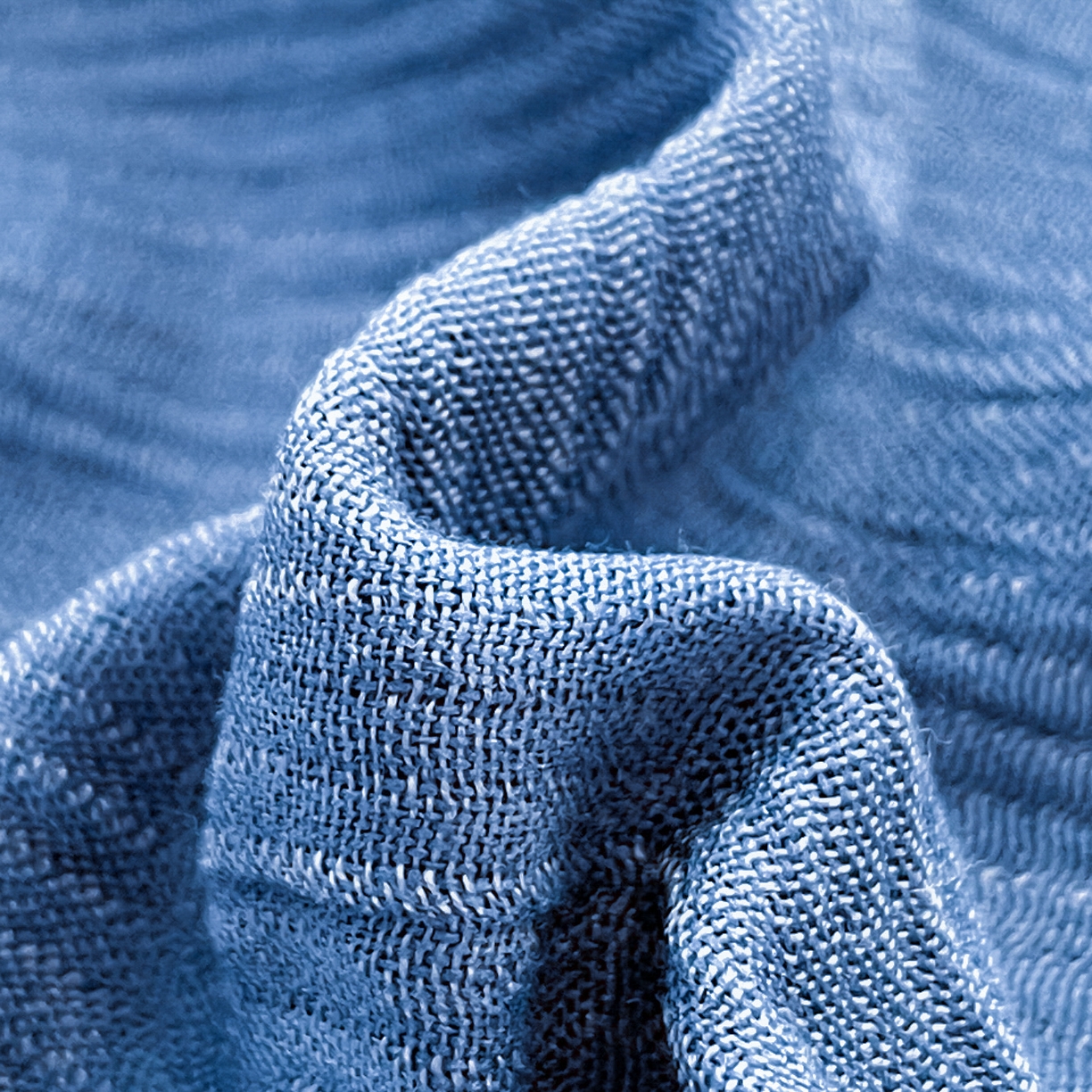 91家纺网 家纺一手货源 找家纺 瑞钰 2025新款透气云感三层纱床笠 军蓝