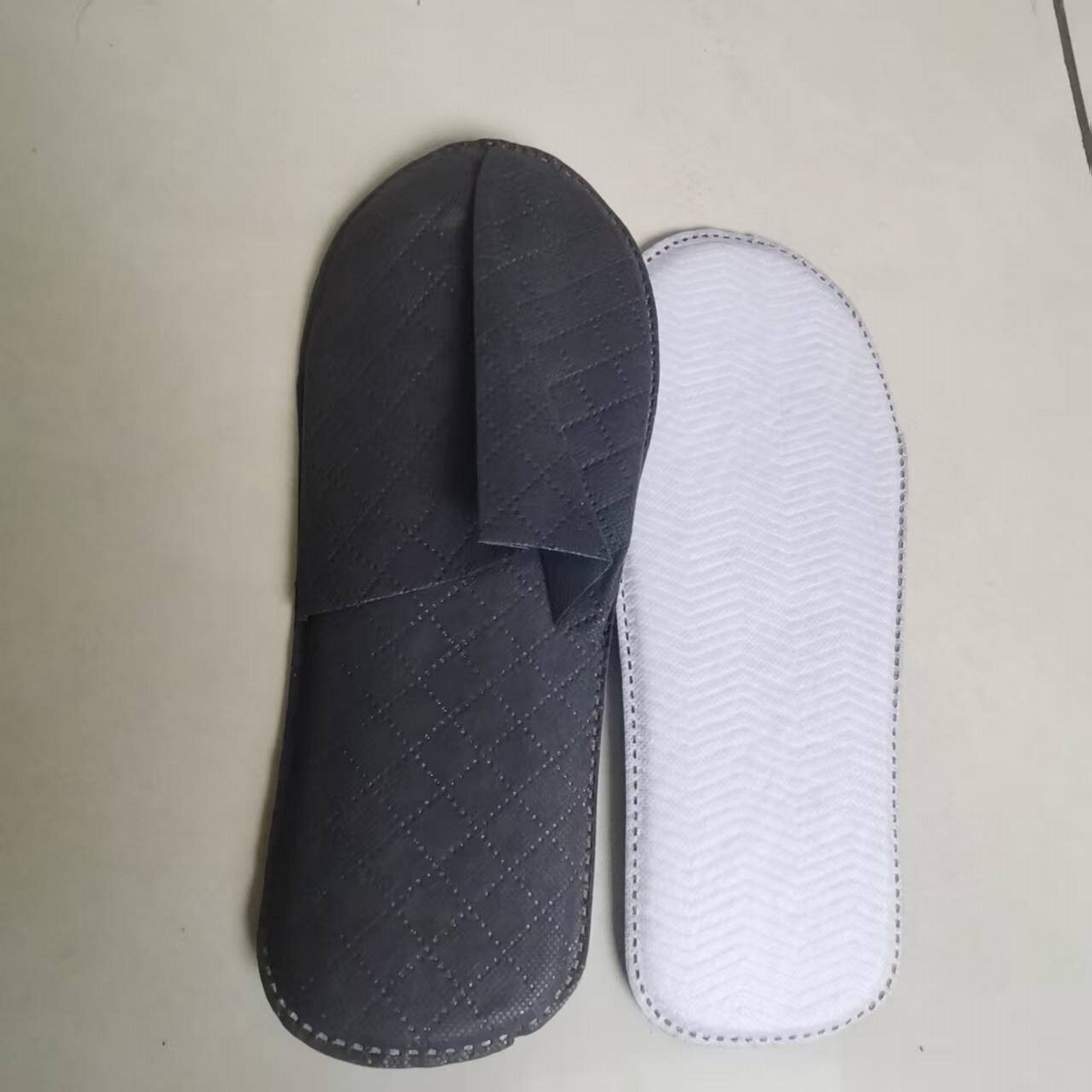 （總）安力森/誠臻酒店用品 2025新款酒店民宿專用深灰 格紋防滑拖鞋 客房待客簡約一次性拖鞋