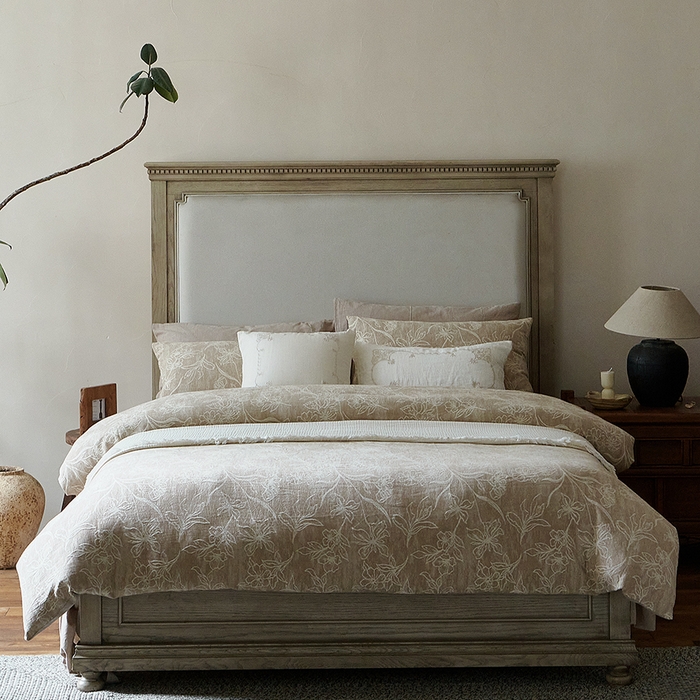 子和家居 2025新款棉麻色织提花四件套-浮影暗香 （会员享受会员折扣 标准控价：券后不低于298元 加大控价：券后不低于318元） 浮影暗香-鸢尾