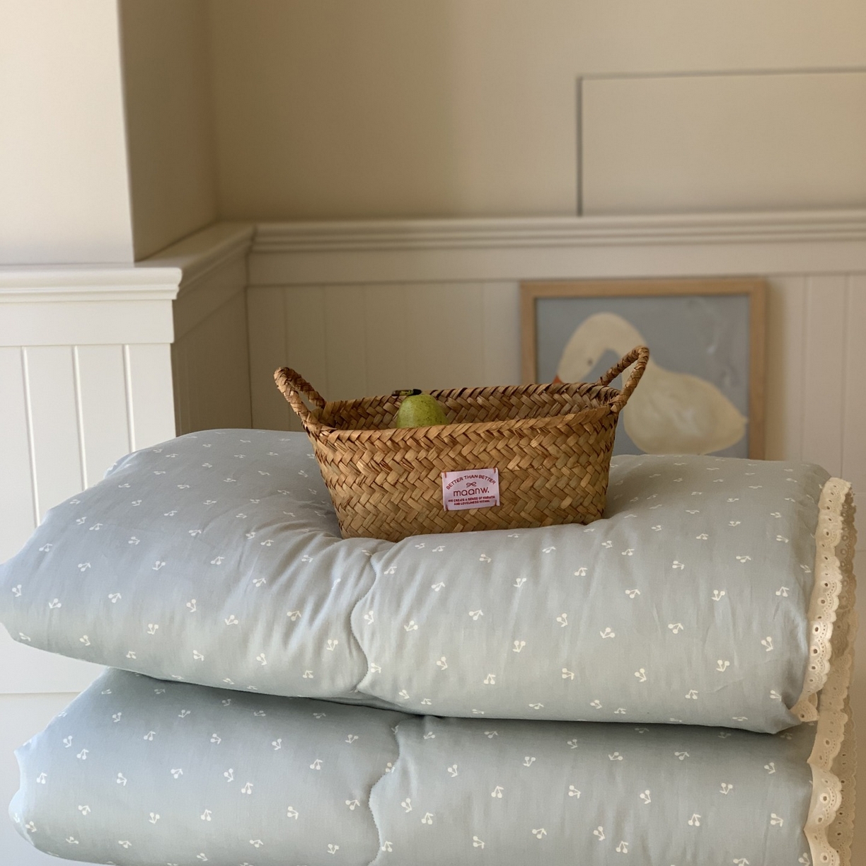 91家纺网 家纺一手货源 找家纺 汇庭 2025秋冬新品慕斯春秋被子被芯系列 甜甜樱桃蓝