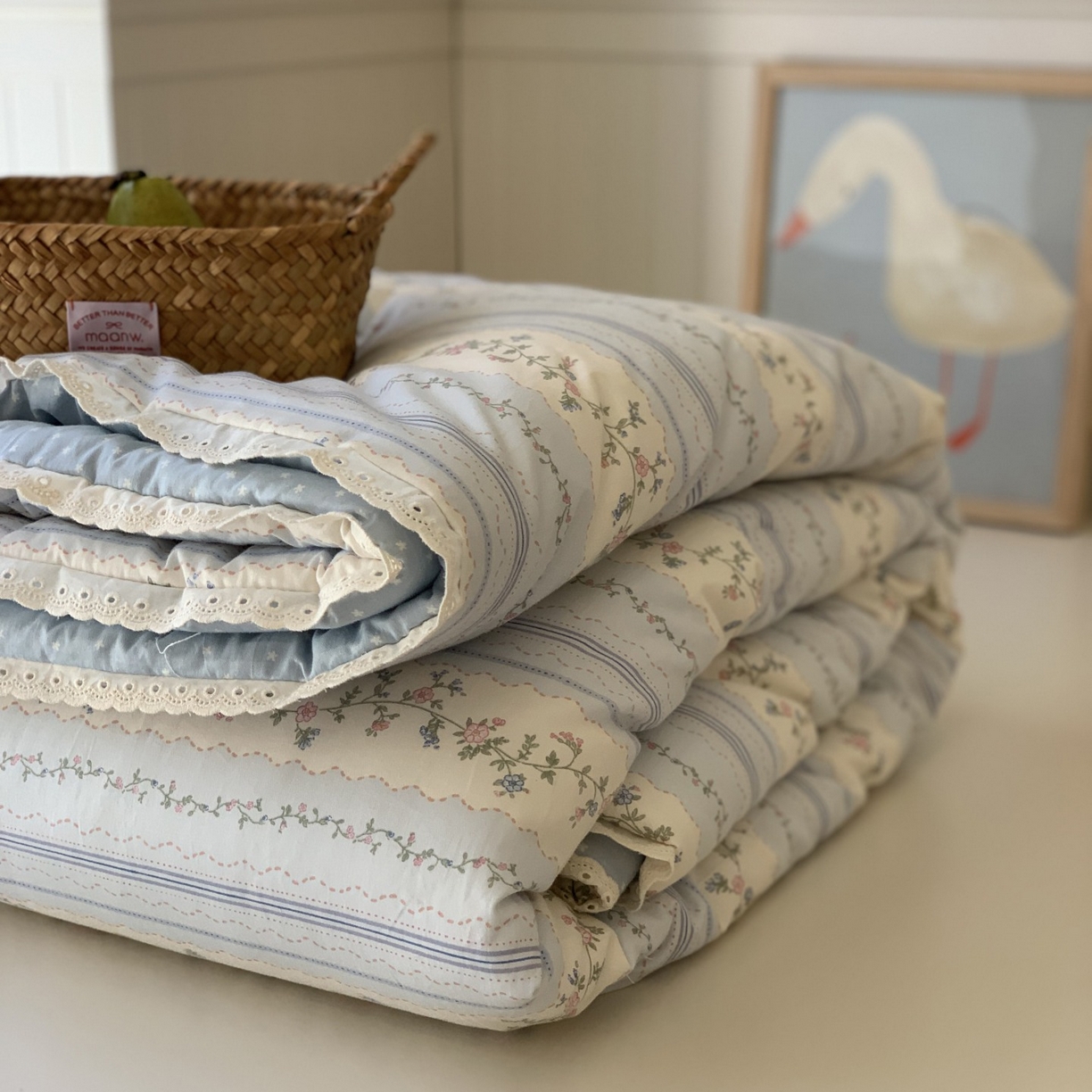 91家纺网 家纺一手货源 找家纺 汇庭 2025秋冬新品慕斯春秋被子被芯系列 晴天蓝