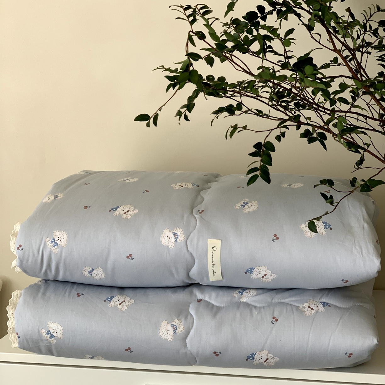 汇庭 2025秋冬新品慕斯春秋被子被芯系列 蓝色小狗