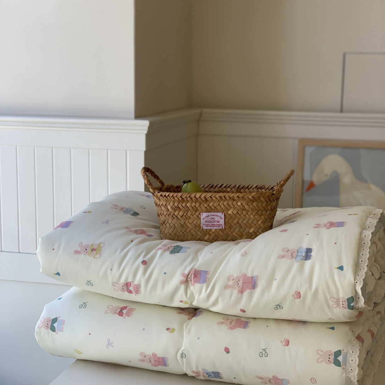 91家纺网 家纺一手货源 找家纺 汇庭 2025秋冬新品慕斯春秋被子被芯系列 奶糖兔