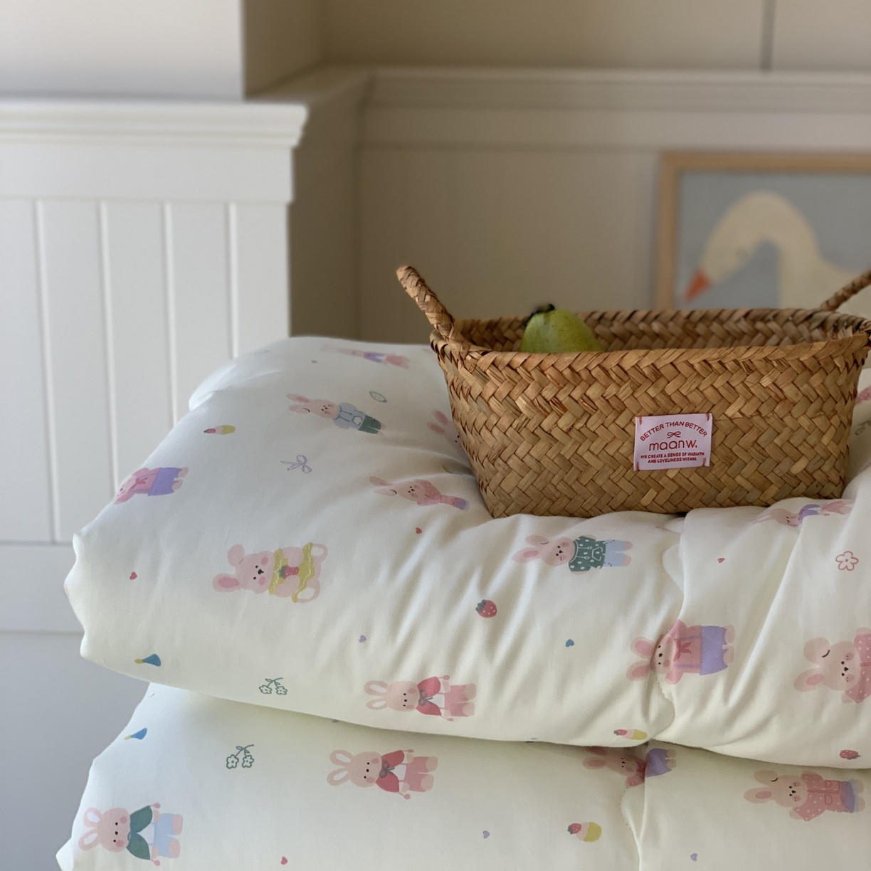 91家纺网 家纺一手货源 找家纺 汇庭 2025秋冬新品慕斯春秋被子被芯系列 奶糖兔