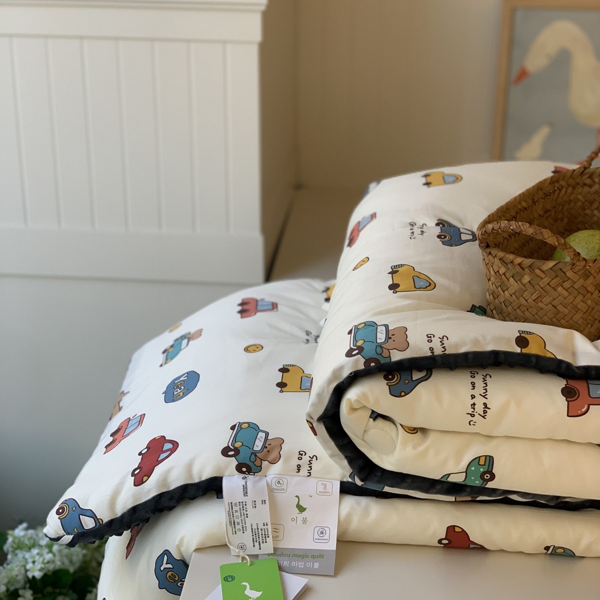 91家纺网 家纺一手货源 找家纺 汇庭 2025秋冬新品60s长绒棉单人豆豆冬被子被芯 汽车派