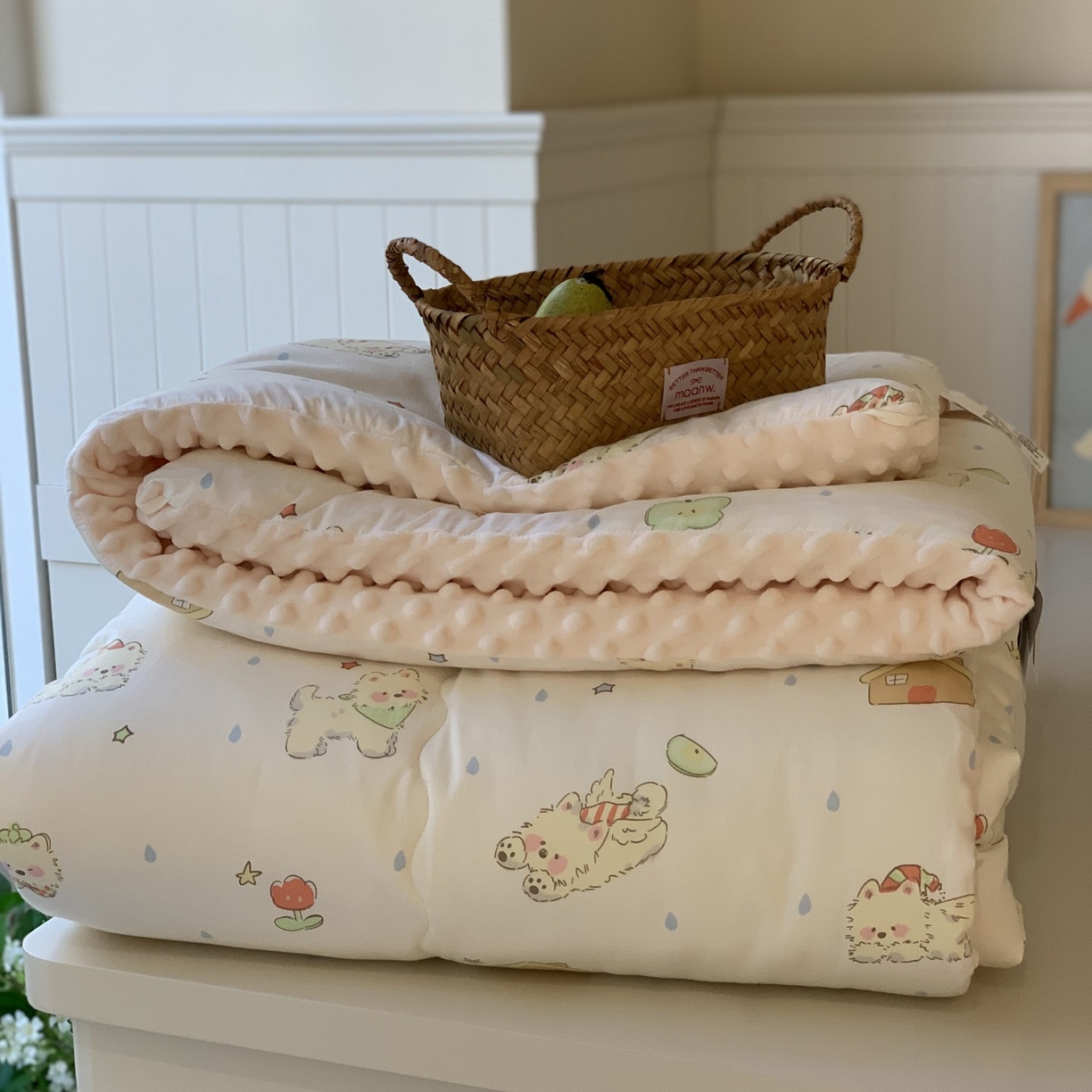 91家纺网 家纺一手货源 找家纺 （总）汇庭 2025秋冬新品60s长绒棉单人豆豆冬被子被芯