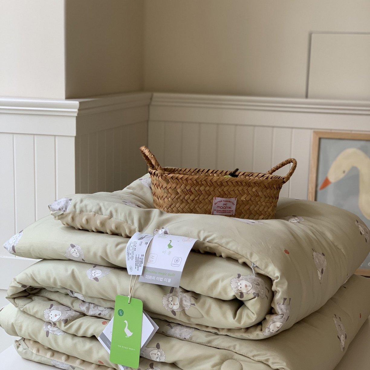 91家纺网 家纺一手货源 找家纺 汇庭 2025秋冬新品60s长绒棉单人豆豆冬被子被芯 肖肖羊绿