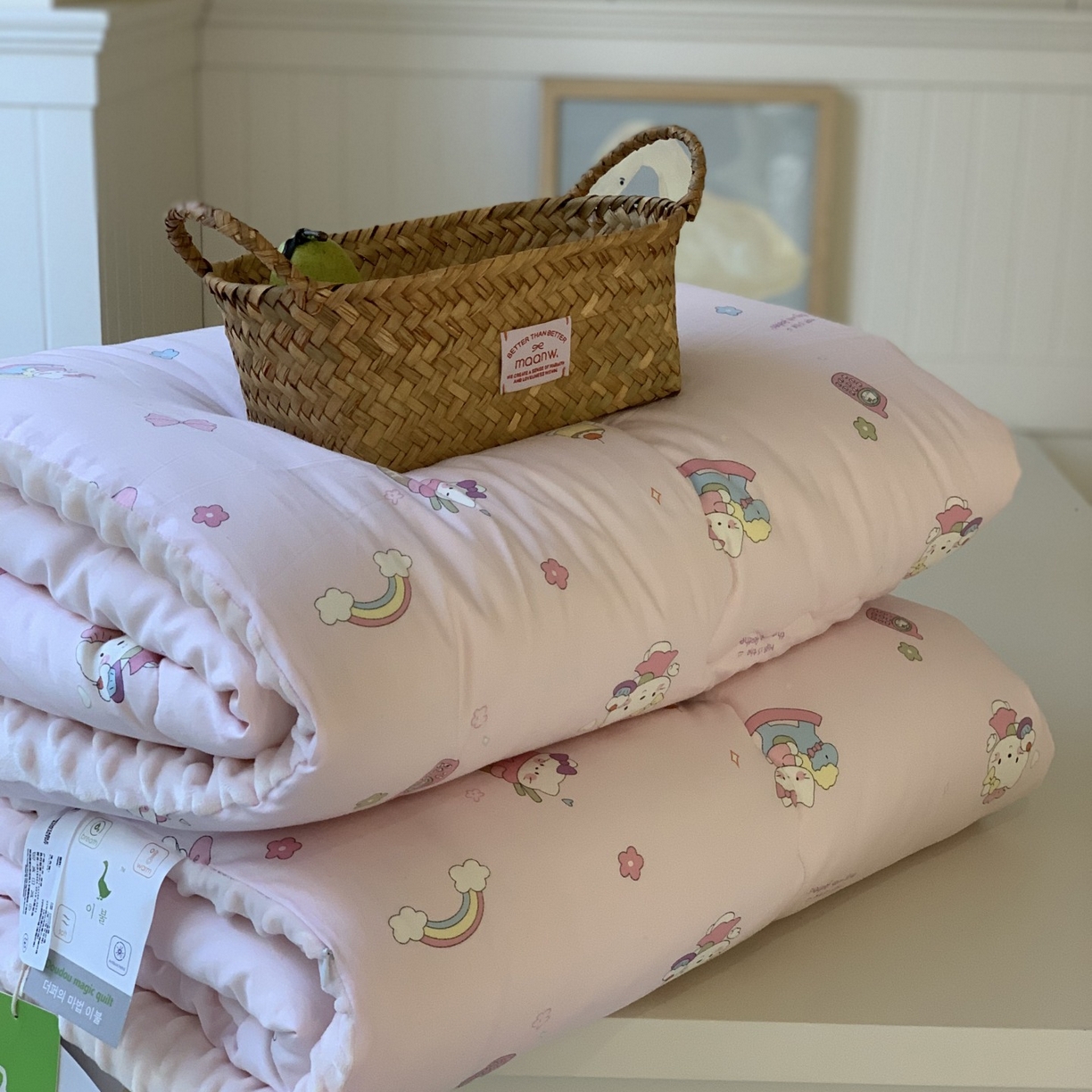 91家纺网 家纺一手货源 找家纺 汇庭 2025秋冬新品60s长绒棉单人豆豆冬被子被芯 甜甜猫