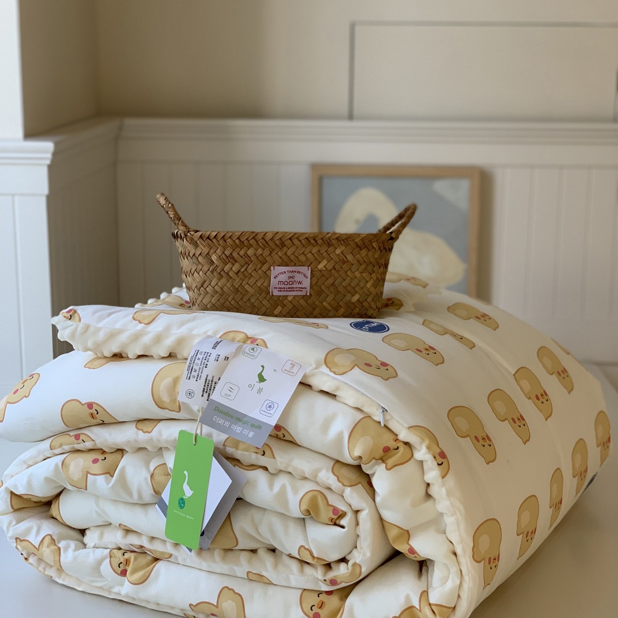 91家纺网 家纺一手货源 找家纺 汇庭 2025秋冬新品60s长绒棉单人豆豆冬被子被芯 可达鸭