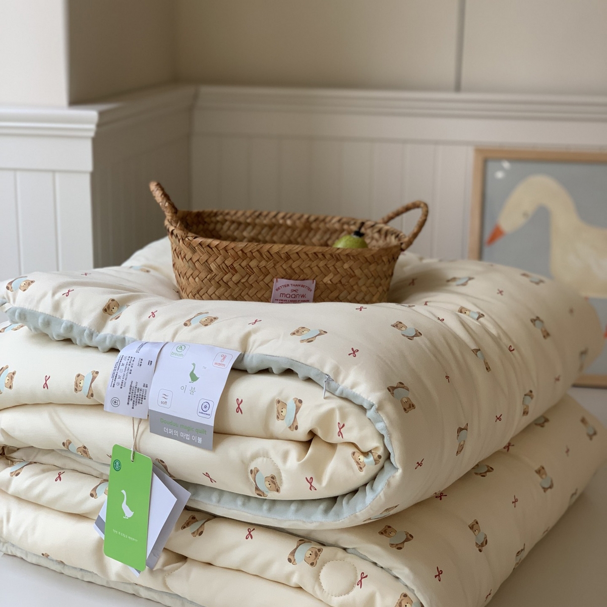 91家纺网 家纺一手货源 找家纺 汇庭 2025秋冬新品60s长绒棉单人豆豆冬被子被芯 超级熊