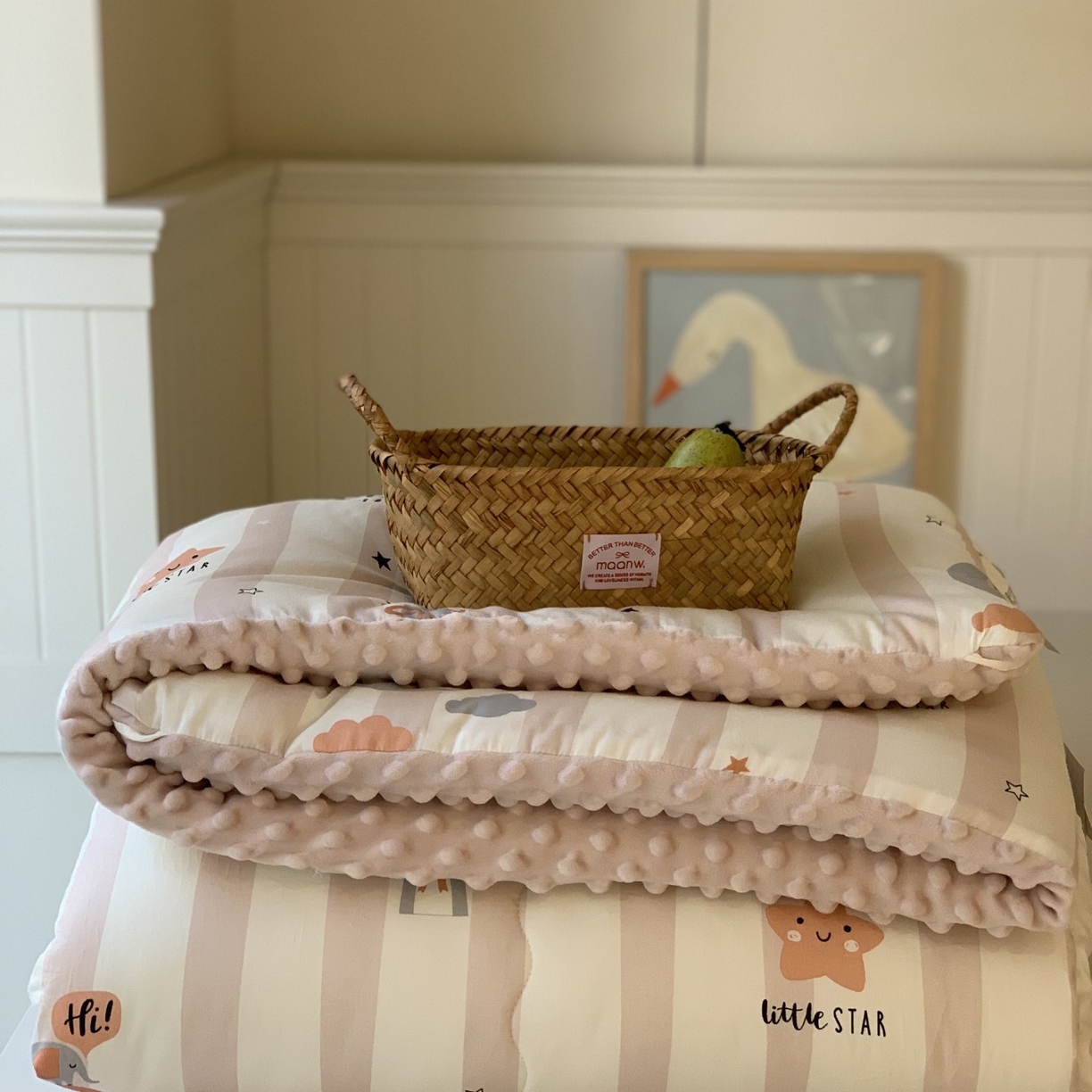 91家纺网 家纺一手货源 找家纺 汇庭 2025秋冬新品60s长绒棉单人豆豆冬被子被芯 星云象