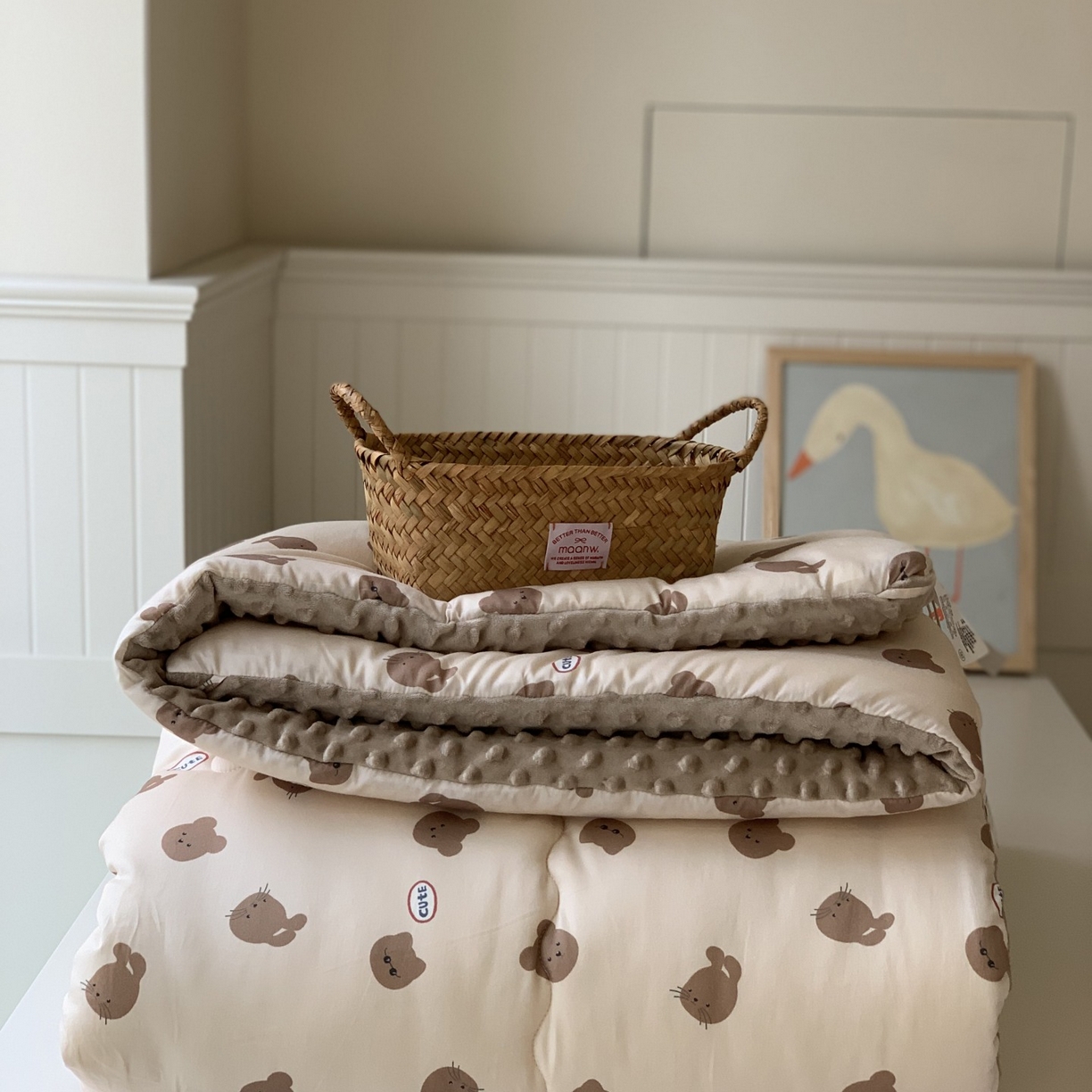 91家纺网 家纺一手货源 找家纺 汇庭 2025秋冬新品60s长绒棉单人豆豆冬被子被芯 乐乐兔