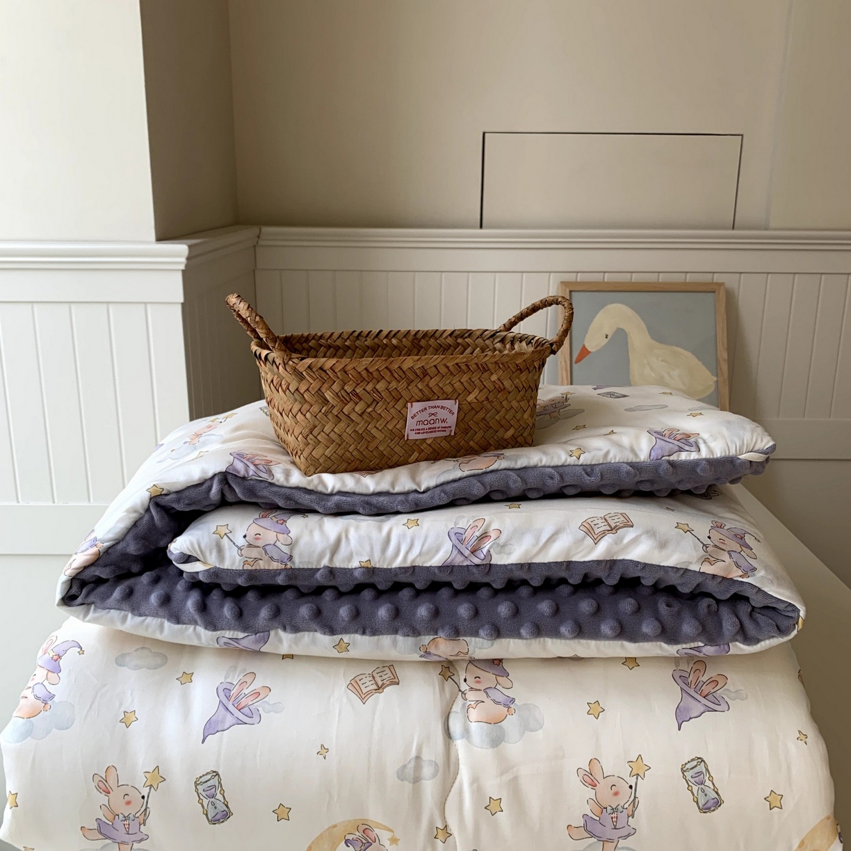 91家纺网 家纺一手货源 找家纺 汇庭 2025秋冬新品60s长绒棉单人豆豆冬被子被芯 紫精灵