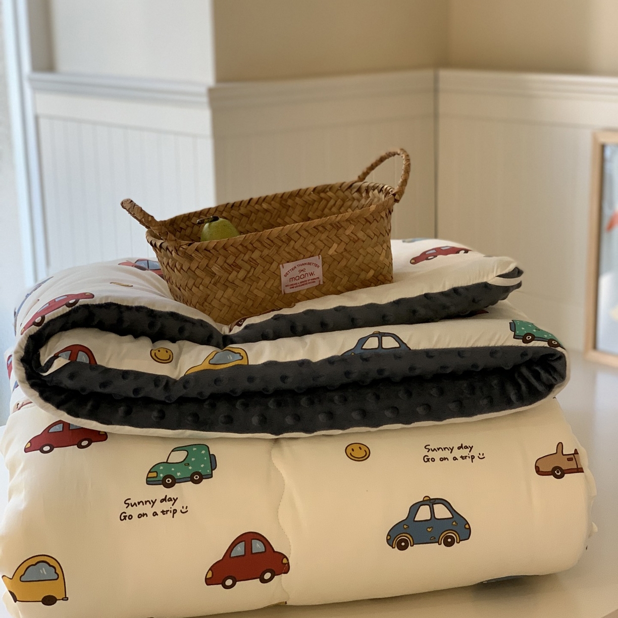 汇庭 2025秋冬新品60s长绒棉单人豆豆冬被子被芯 汽车派