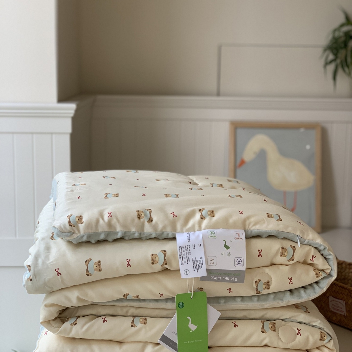 91家纺网 家纺一手货源 找家纺 汇庭 2025秋冬新品60s长绒棉单人豆豆冬被子被芯 超级熊