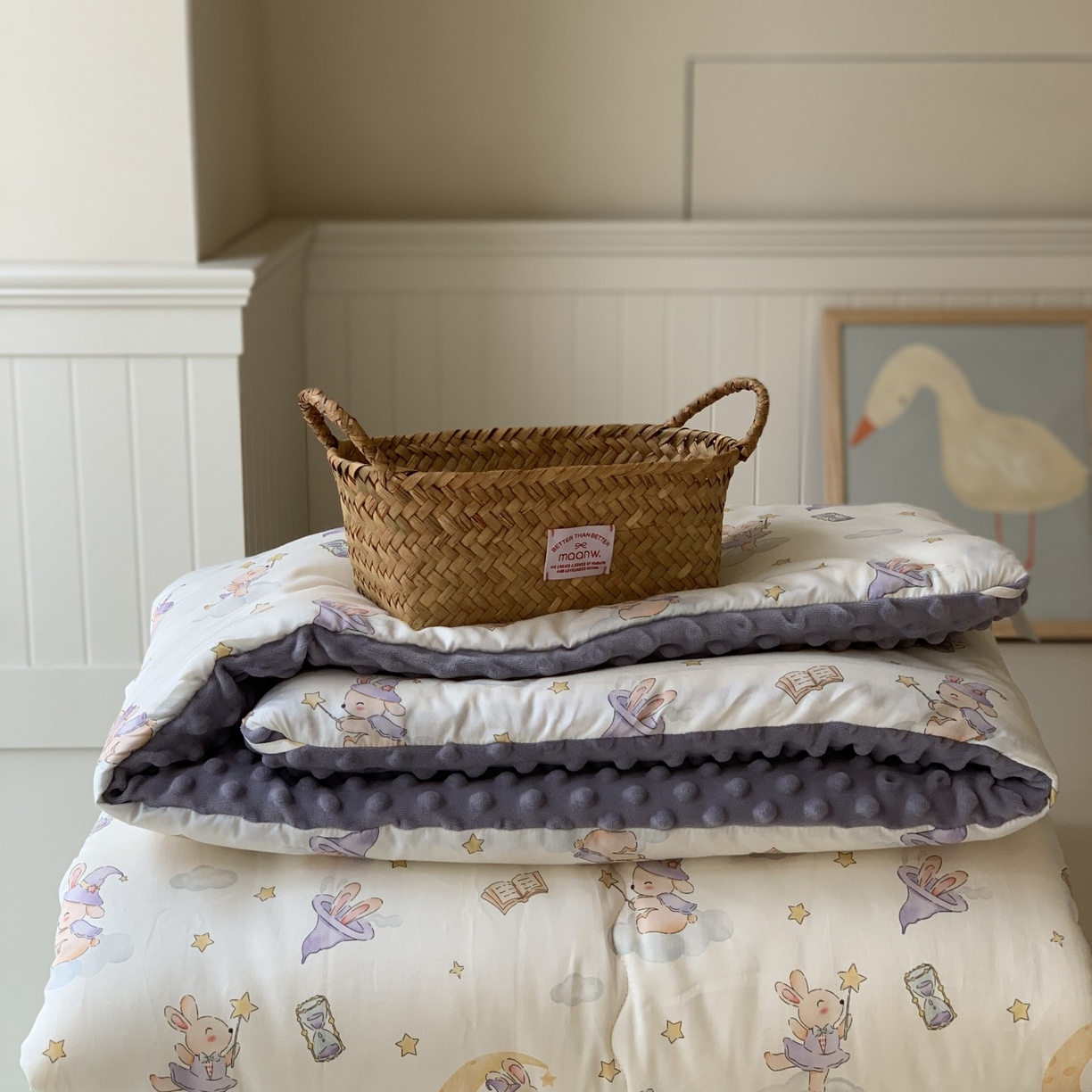 91家纺网 家纺一手货源 找家纺 汇庭 2025秋冬新品60s长绒棉单人豆豆冬被子被芯 紫精灵