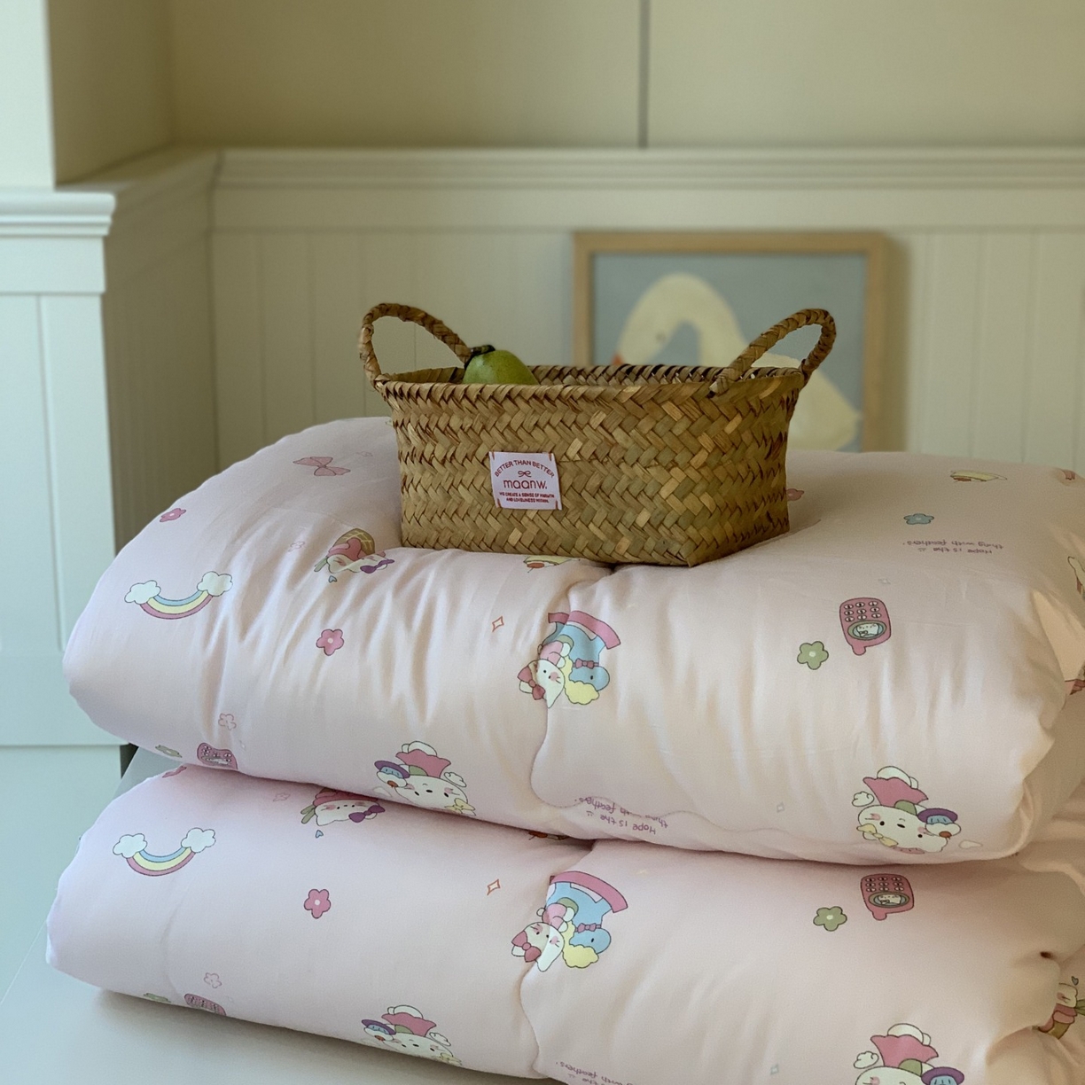 91家纺网 家纺一手货源 找家纺 （总）汇庭 2025秋冬新品60s长绒棉单人豆豆冬被子被芯