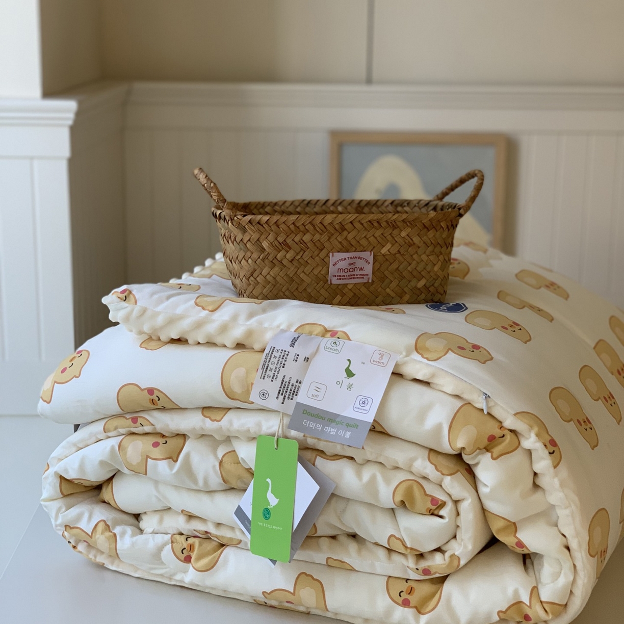 91家纺网 家纺一手货源 找家纺 汇庭 2025秋冬新品60s长绒棉单人豆豆冬被子被芯 可达鸭