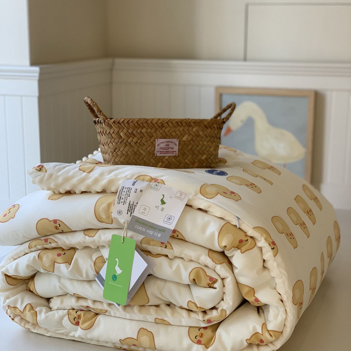 汇庭 2025秋冬新品60s长绒棉单人豆豆冬被子被芯 可达鸭