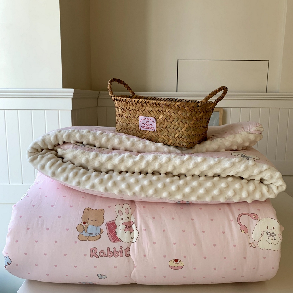 汇庭 2025秋冬新品60s长绒棉单人豆豆冬被子被芯 甜蜜派