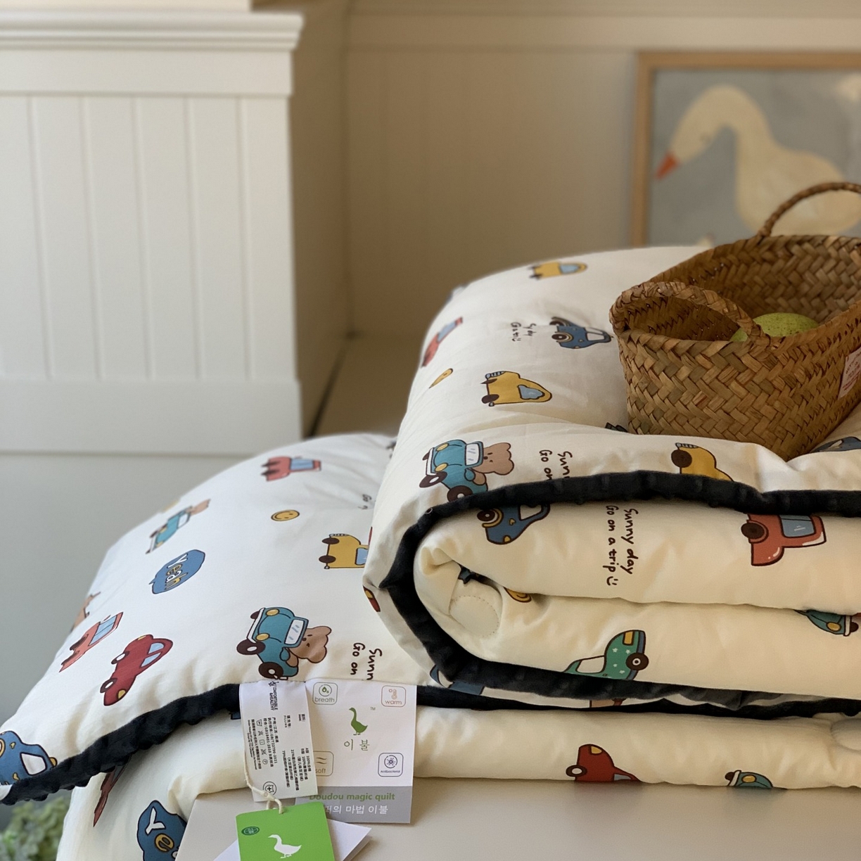 91家纺网 家纺一手货源 找家纺 汇庭 2025秋冬新品60s长绒棉单人豆豆冬被子被芯 汽车派