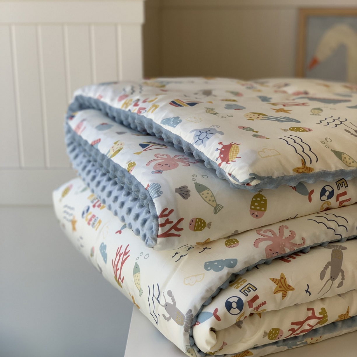 91家纺网 家纺一手货源 找家纺 汇庭 2025秋冬新品60s长绒棉单人豆豆冬被子被芯 八爪鱼