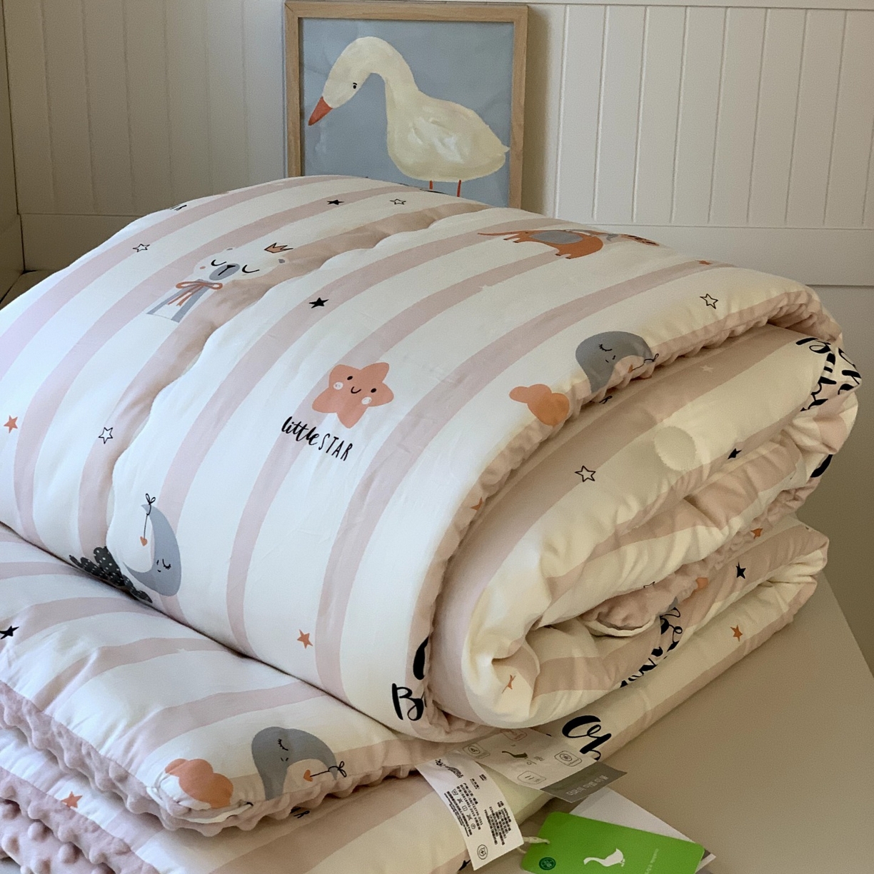 91家纺网 家纺一手货源 找家纺 汇庭 2025秋冬新品60s长绒棉单人豆豆冬被子被芯 星云象