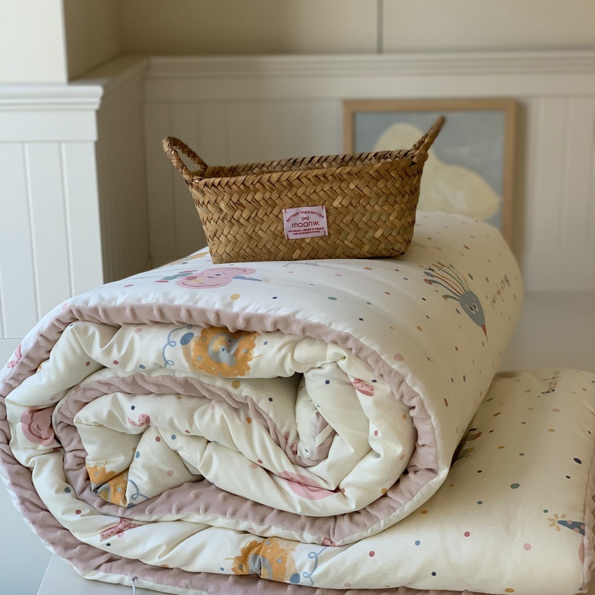 91家纺网 家纺一手货源 找家纺 汇庭 2025秋冬新品60s长绒棉单人豆豆冬被子被芯 小小玛特