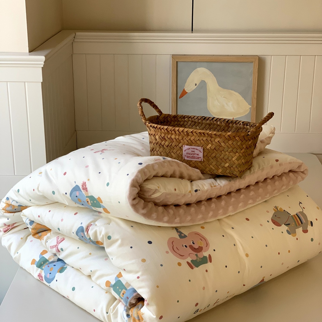 91家纺网 家纺一手货源 找家纺 汇庭 2025秋冬新品60s长绒棉单人豆豆冬被子被芯 小小玛特