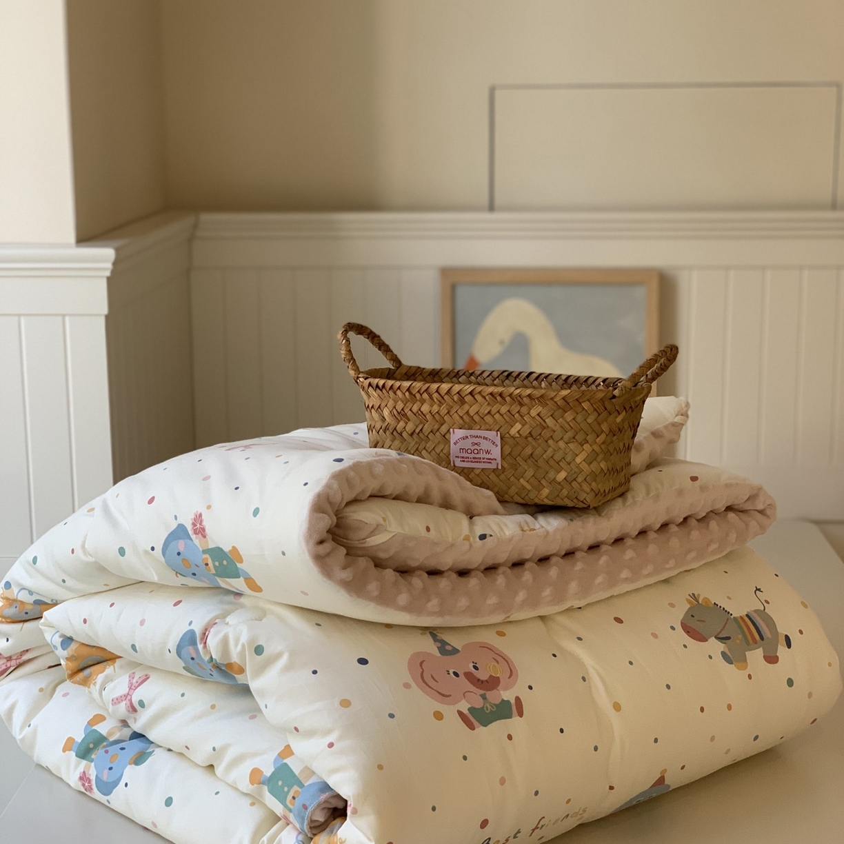 91家纺网 家纺一手货源 找家纺 汇庭 2025秋冬新品60s长绒棉单人豆豆冬被子被芯 小小玛特