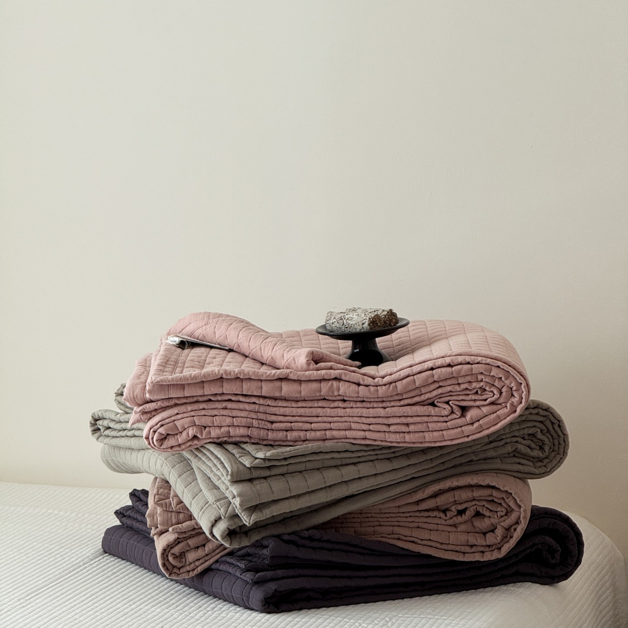 91家纺网 家纺一手货源 找家纺 汇庭 2025秋冬新款禾悦棉麻春秋春悦纱布床盖系列 组合