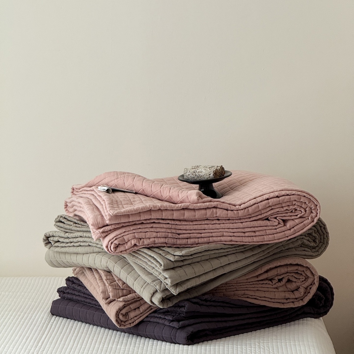 汇庭 2025秋冬新款禾悦棉麻春秋春悦纱布床盖系列 组合