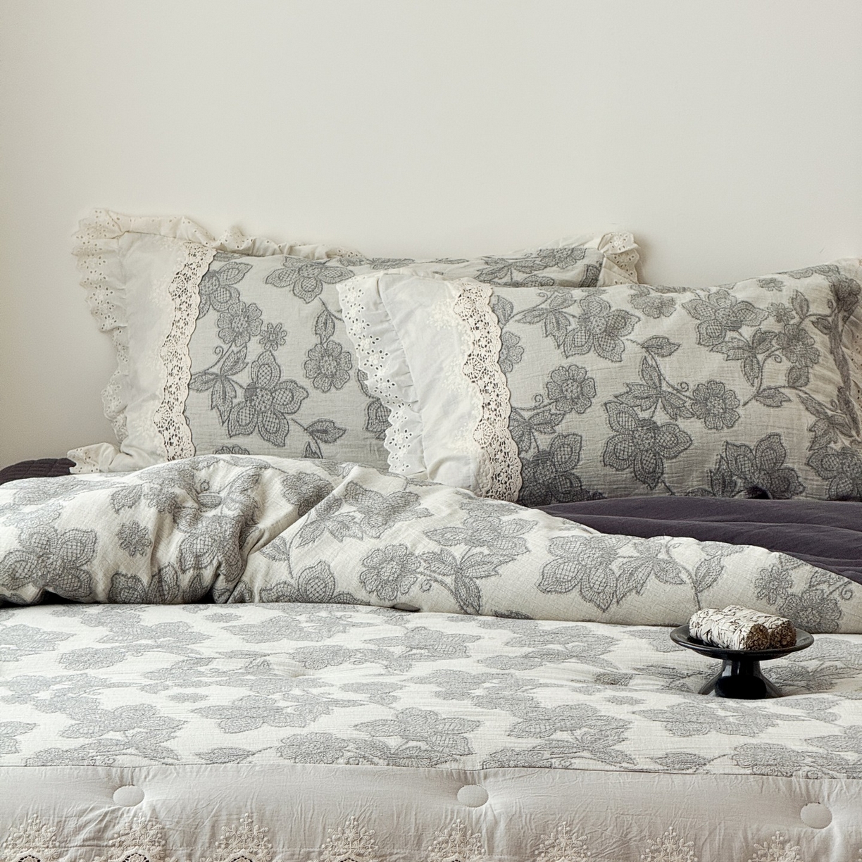 91家纺网 家纺一手货源 找家纺 汇庭 2025秋冬新款禾悦棉麻春秋春悦纱布床盖系列 禾悦蓝