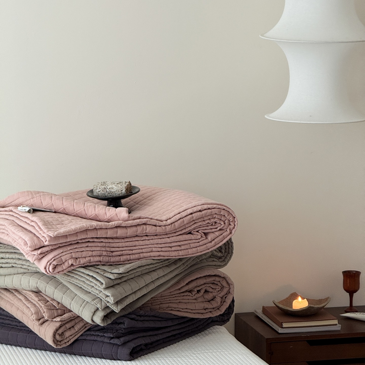 91家纺网 家纺一手货源 找家纺 汇庭 2025秋冬新款禾悦棉麻春秋春悦纱布床盖系列 组合