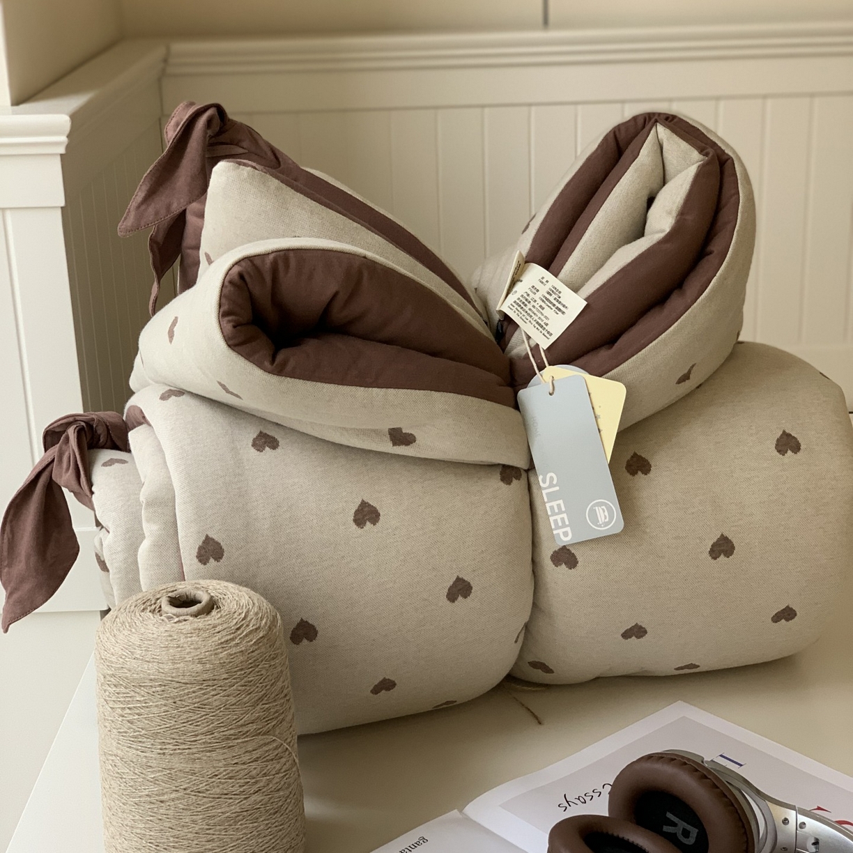 汇庭 2025秋冬新款小耳朵色织春秋被子被芯系列 小甜心红