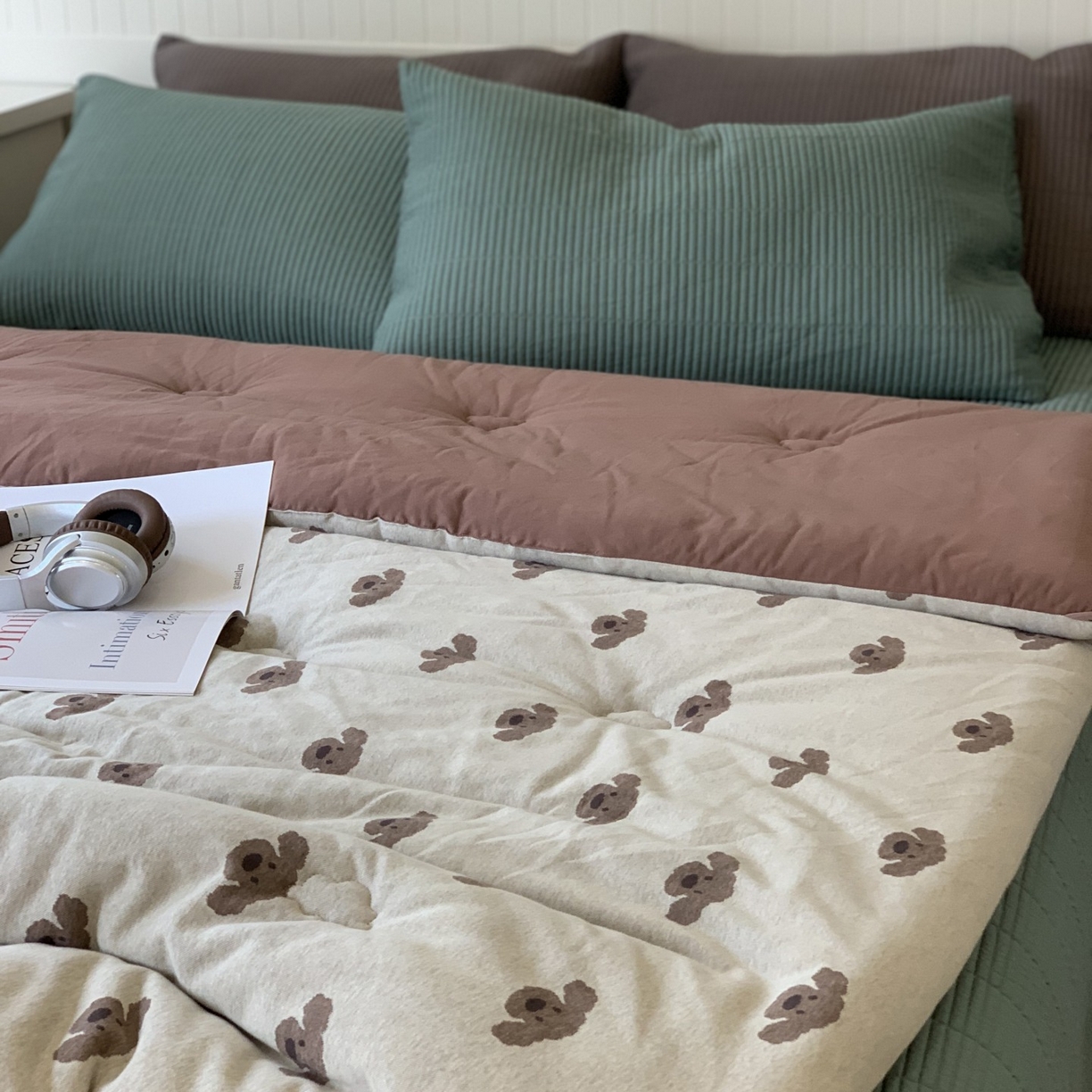 91家纺网 家纺一手货源 找家纺 （总）汇庭 2025秋冬新款小耳朵色织春秋被子被芯系列