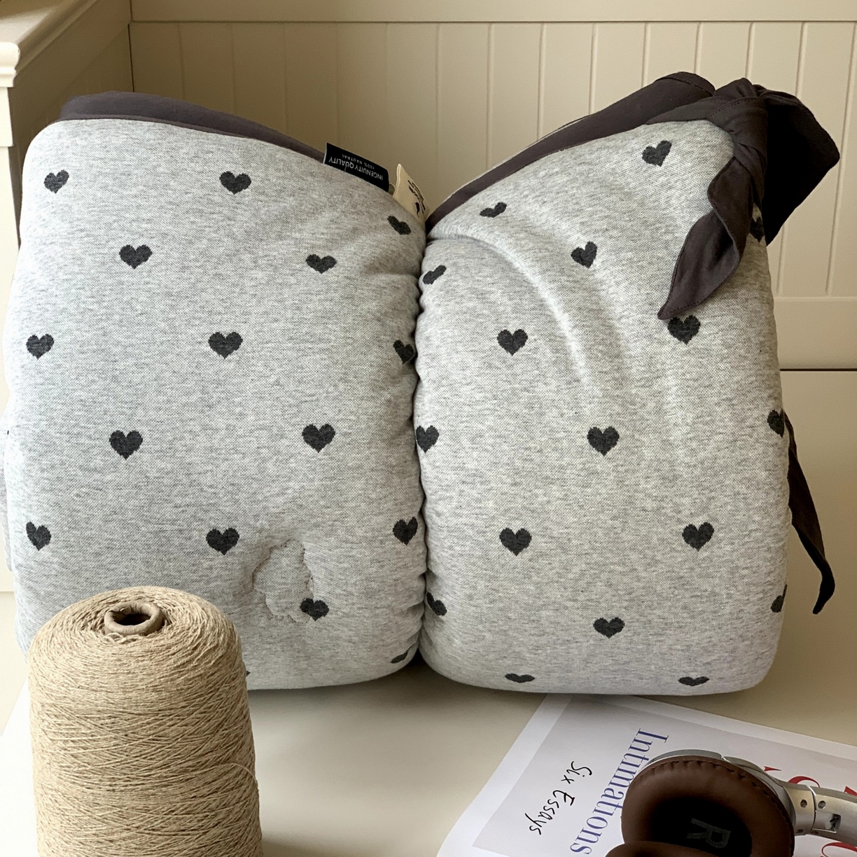 汇庭 2025秋冬新款小耳朵色织春秋被子被芯系列 小甜心灰