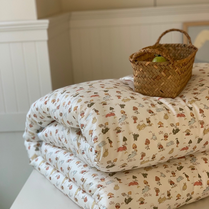 91家纺网 家纺一手货源 找家纺 汇庭 2025新款美棉春秋被被子被芯系列 蘑菇派