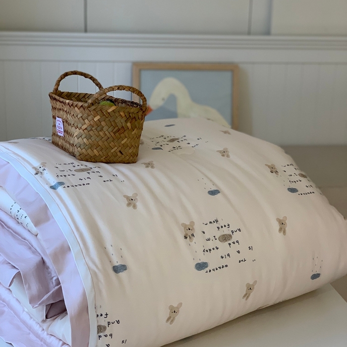 91家纺网 家纺一手货源 找家纺 汇庭 2025新款美棉春秋被被子被芯系列 玉塘兔