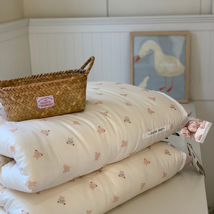 91家纺网 家纺一手货源 找家纺 汇庭 2025新款美棉春秋被被子被芯系列 奶油小熊