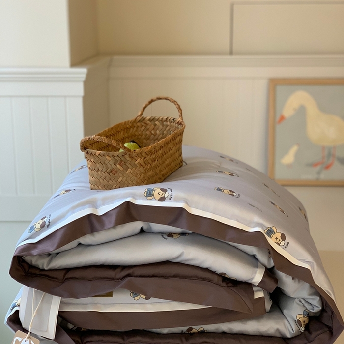 91家纺网 家纺一手货源 找家纺 汇庭 2025新款美棉春秋被被子被芯系列 糯米狗