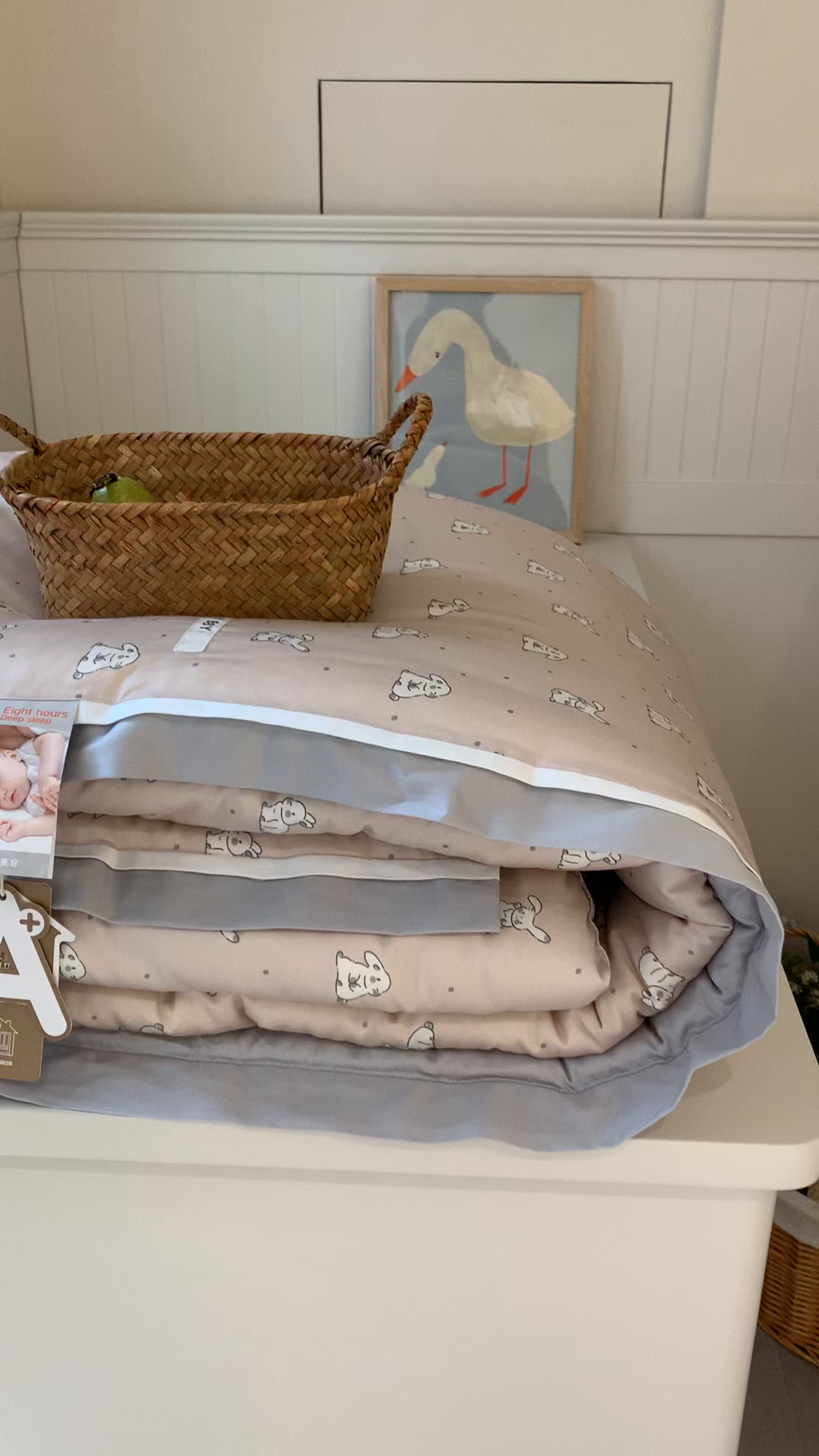 91家纺网 家纺一手货源 找家纺 汇庭 2025新款美棉春秋被被子被芯系列 奶油兔