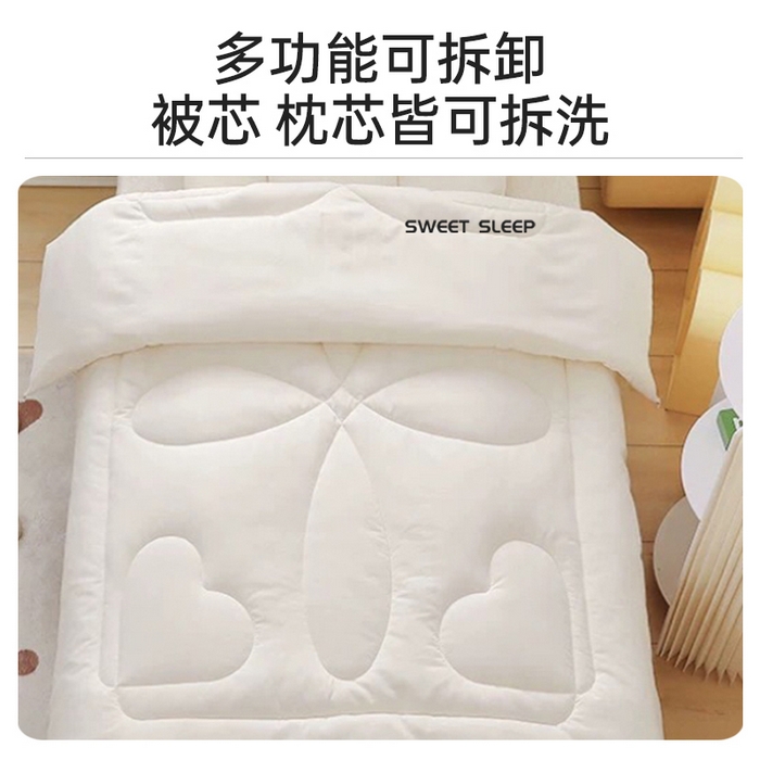 91家纺网 家纺一手货源 找家纺 麦吻儿童家居 2025新款全棉40支大版花型儿童被午休睡袋 熊猫荡秋千