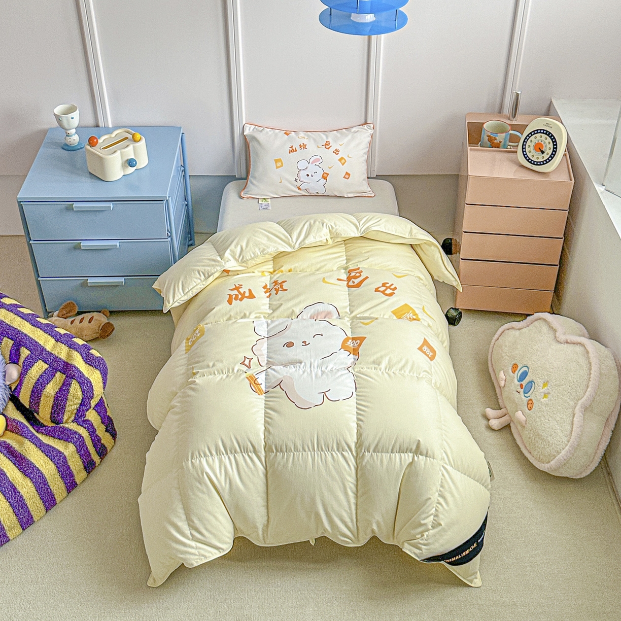 91家纺网 家纺一手货源 找家纺 （总）暖羽屋羽绒馆 2025新款天丝儿童羽绒被鹅绒丝被芯1.5米儿童学生羽绒被 羽毛被冬被 春秋羽绒被子