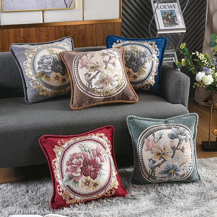 91家纺网 家纺一手货源 找家纺 （总）仁宇枕业 2025新款新品爆款欧式雪尼尔抱枕头靠垫腰靠特价处理赠品礼品枕头枕芯