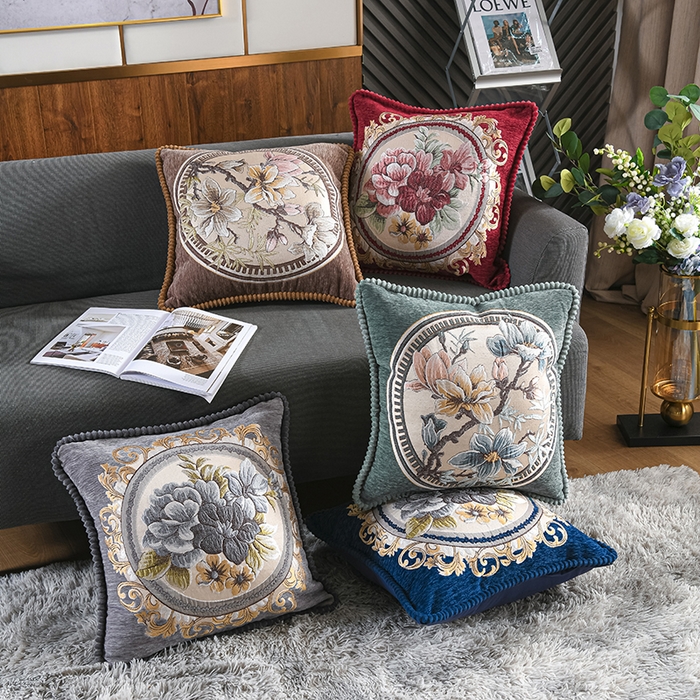 91家纺网 家纺一手货源 找家纺 （总）仁宇枕业 2025新款新品爆款欧式雪尼尔抱枕头靠垫腰靠特价处理赠品礼品枕头枕芯