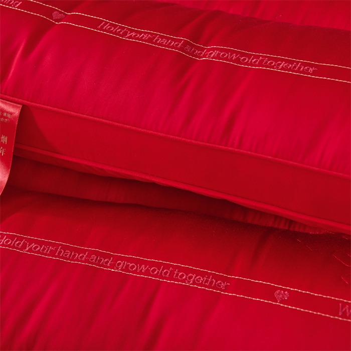 91家纺网 家纺一手货源 找家纺 （总）仁宇枕业 2025新款新品大喜之日结婚婚庆枕头新娘新郎新婚喜庆舒适高中低枕头枕芯