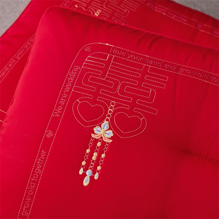 91家纺网 家纺一手货源 找家纺 （总）仁宇枕业 2025新款新品大喜之日结婚婚庆枕头新娘新郎新婚喜庆舒适高中低枕头枕芯